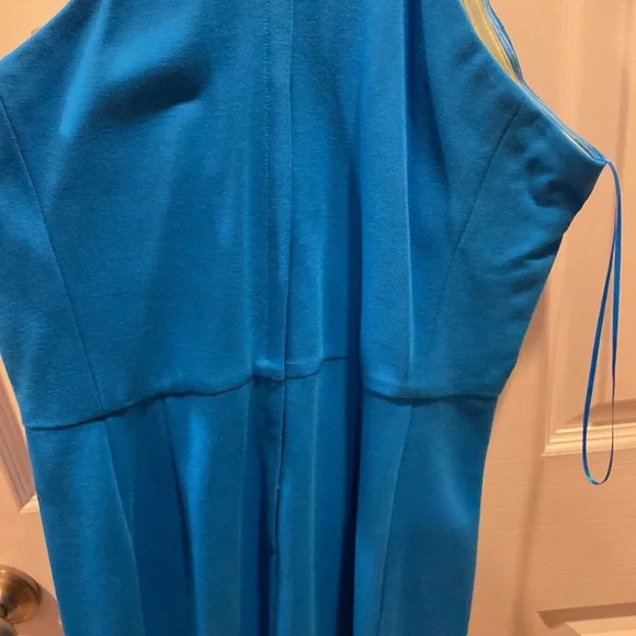 Cynthia Steffe Midi Dress Halter Neck Knee Length Blue Size 10 - Picture 14 of 17